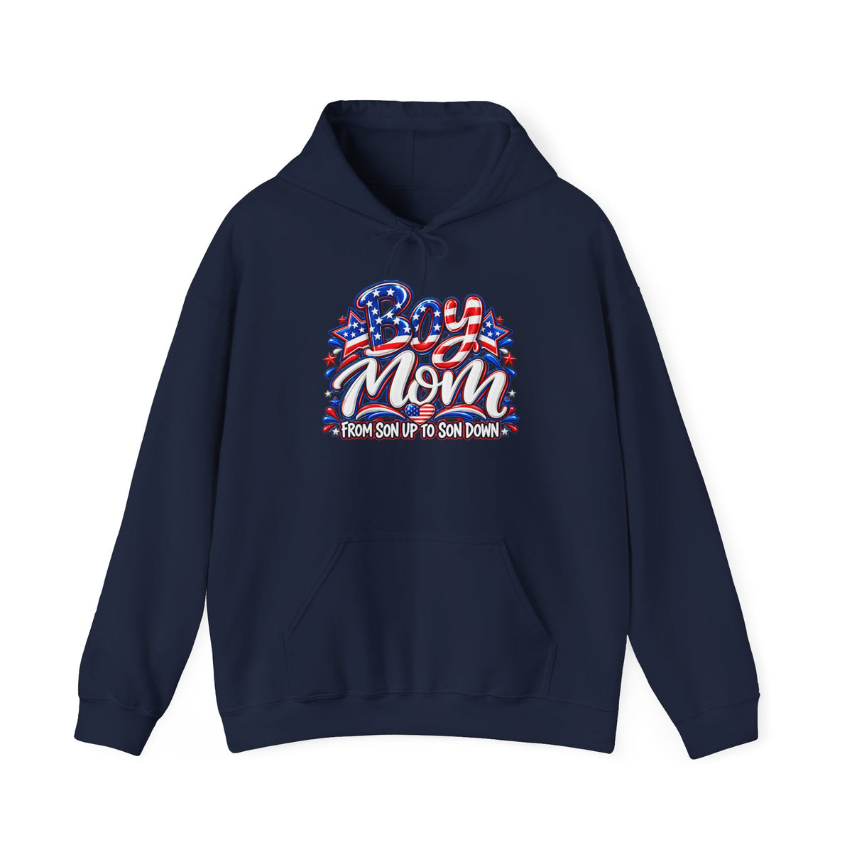 Patriotic Boy Mom Hoodie | Red White & Blue Mom Gift