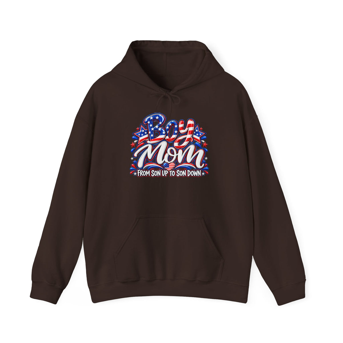 Patriotic Boy Mom Hoodie | Red White & Blue Mom Gift