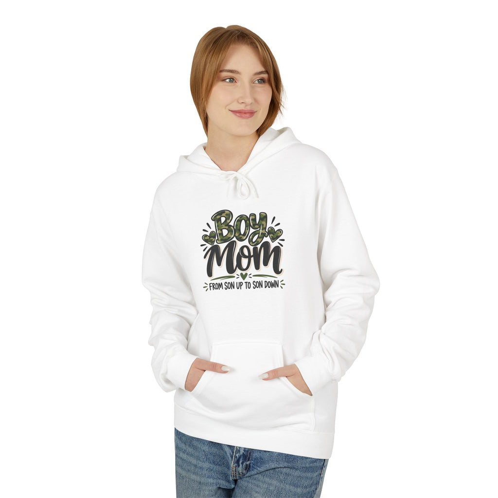 Camo Boy Mom Fleece Hoodie | Unisex Mom Sweatshirt