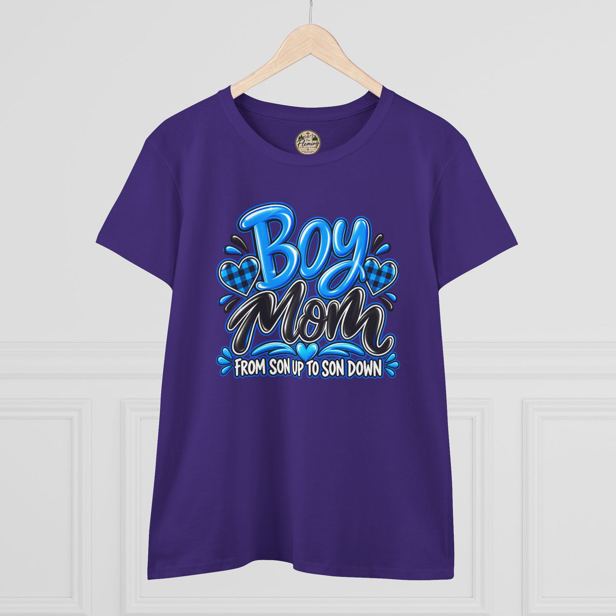 Blue Boy Mom Women's Midweight Cotton Tee