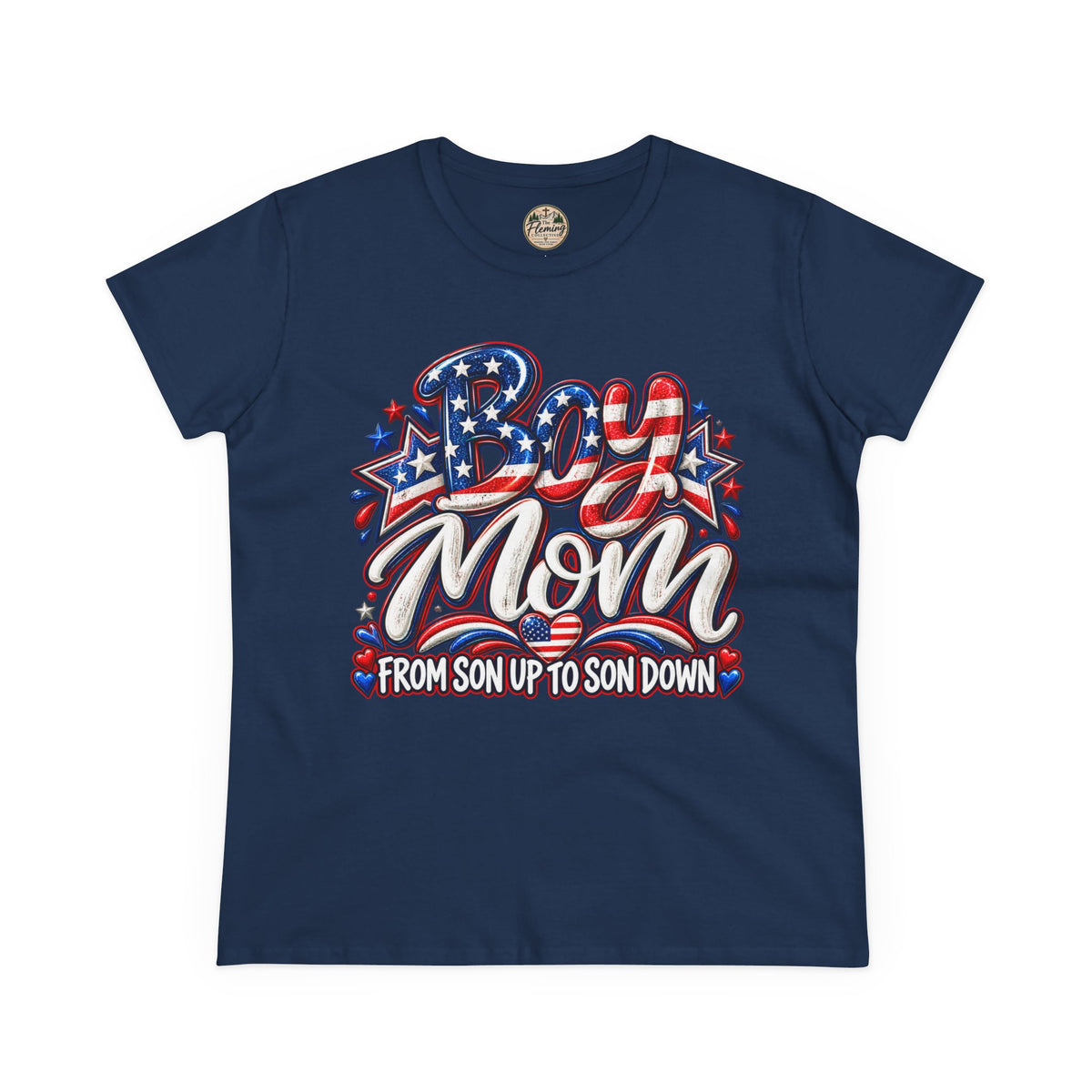 Pariotic Boy Mom Women's Midweight Cotton Tee