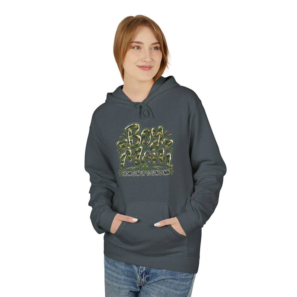 Camo Boy Mom Unisex Midweight Softstyle Fleece Hoodie