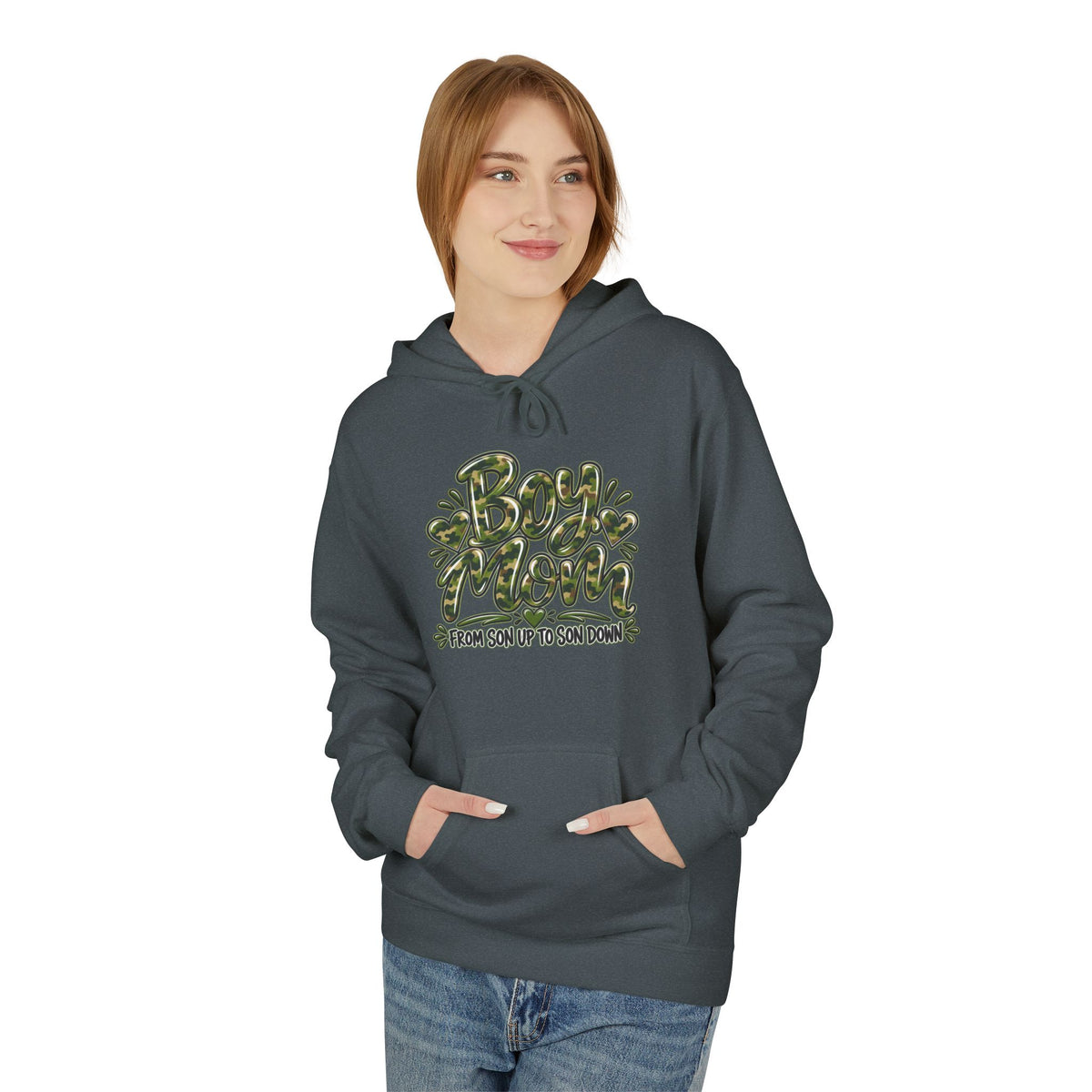 Camo Boy Mom Unisex Midweight Softstyle Fleece Hoodie