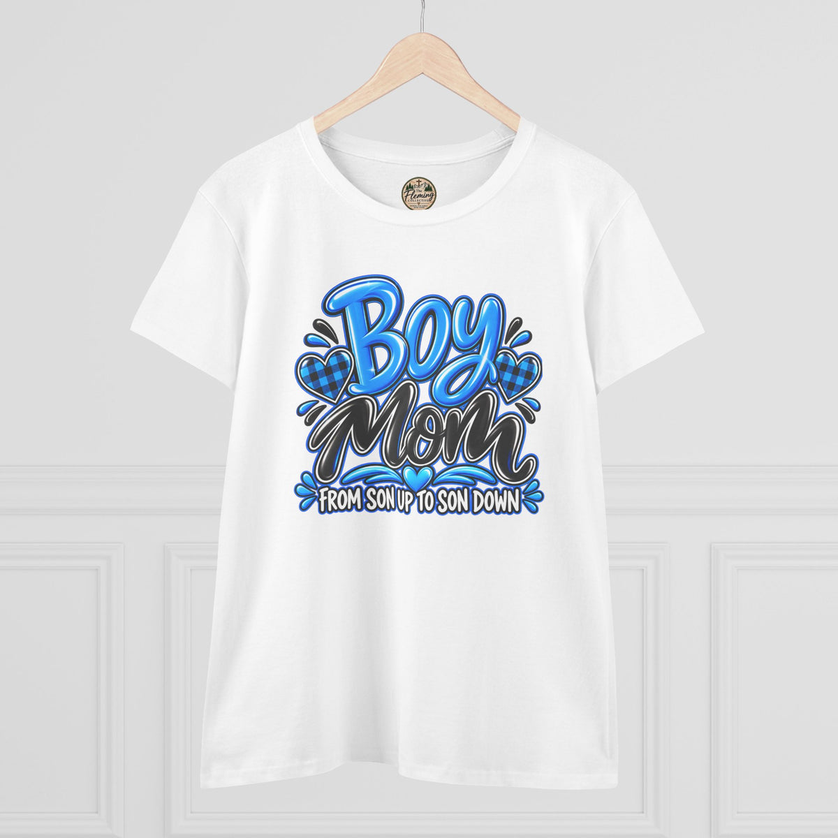 Blue Boy Mom Women's Midweight Cotton Tee