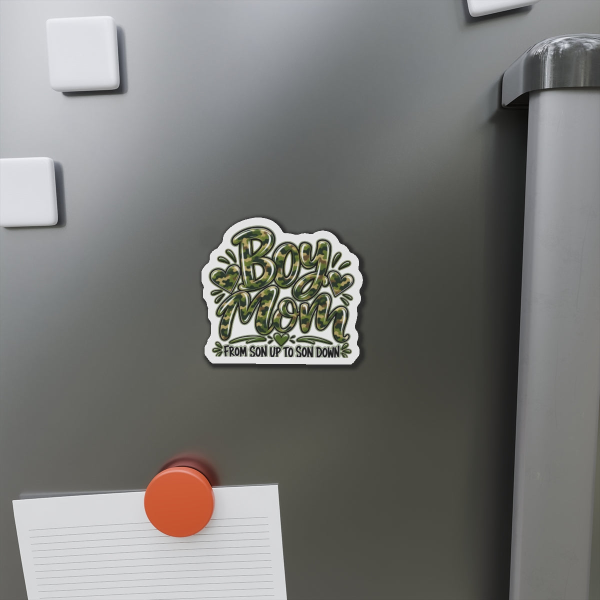 Camo Boy Mom Die-Cut Magnets
