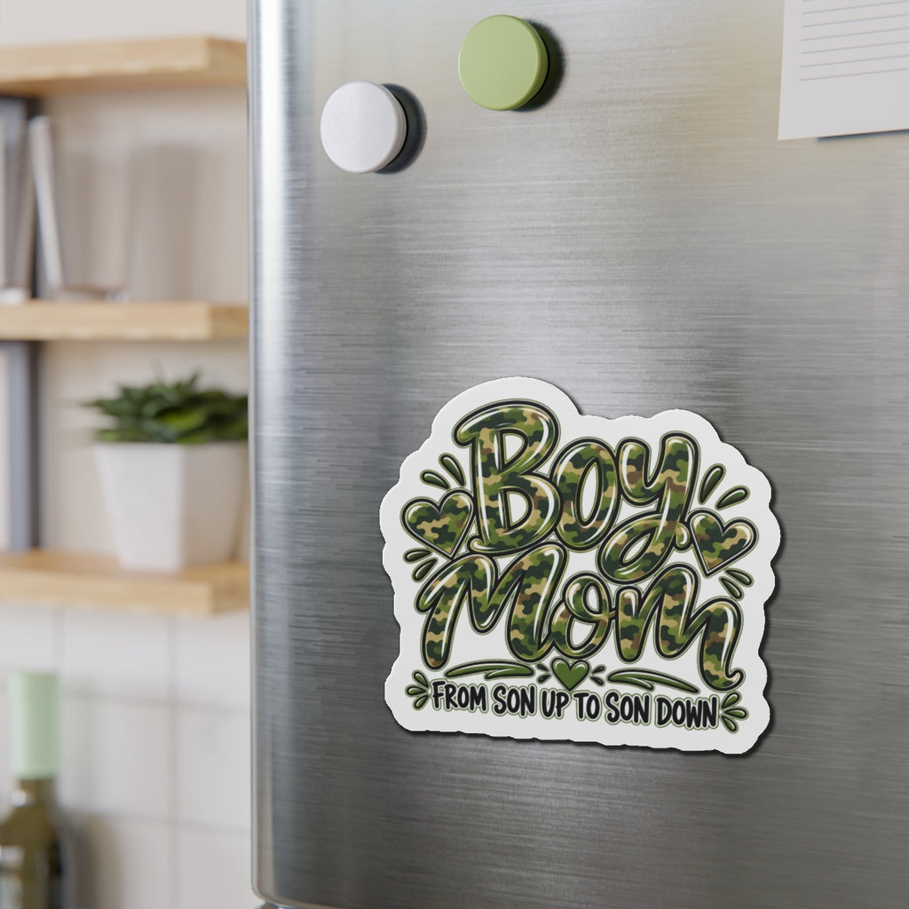 Camo Boy Mom Die-Cut Magnets