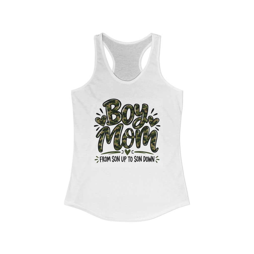 Boy Mom Racerback Tank Top | Women's Mom Shirt