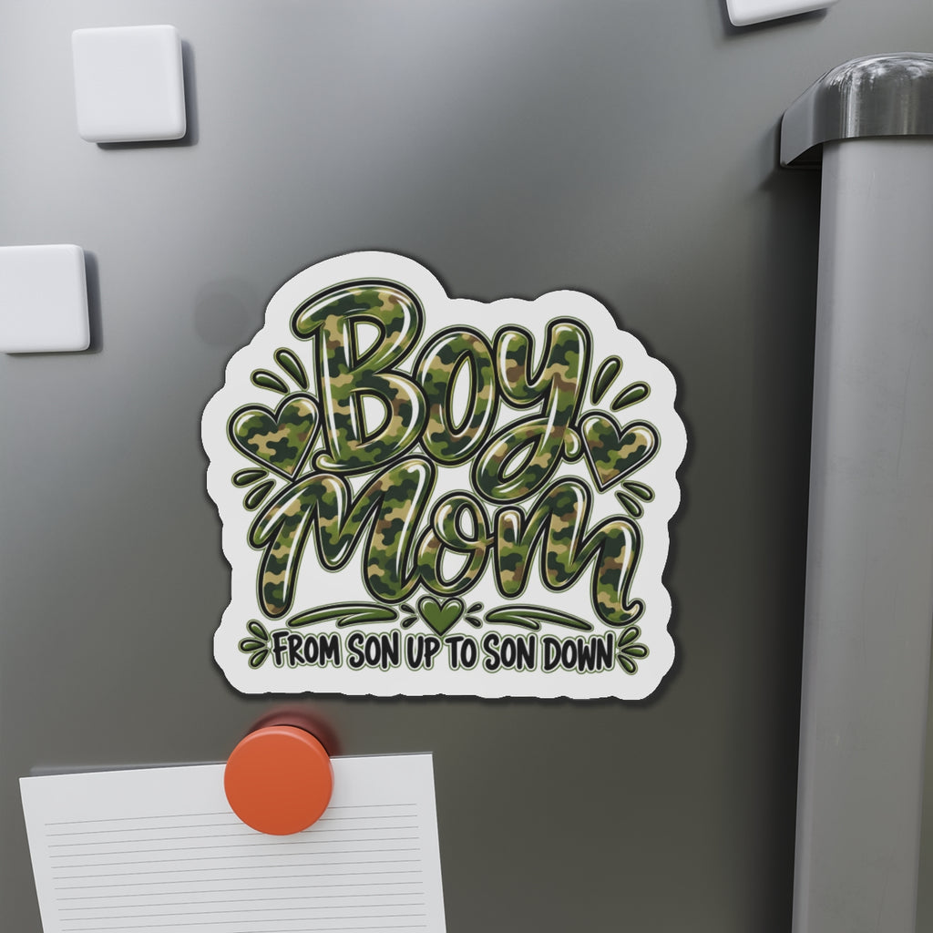Camo Boy Mom Die-Cut Magnets