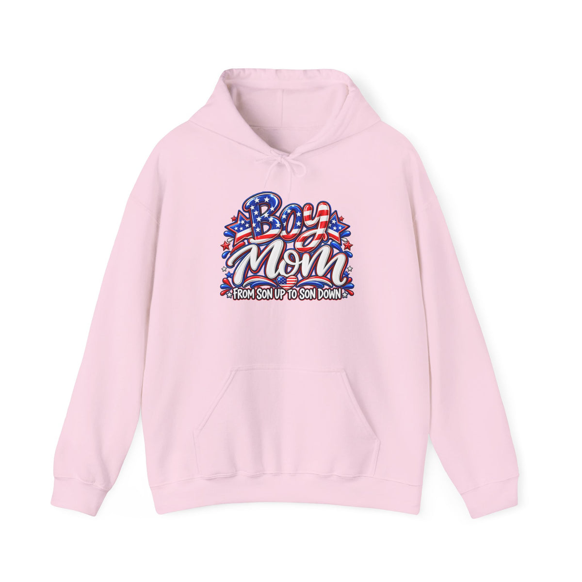 Patriotic Boy Mom Hoodie | Red White & Blue Mom Gift