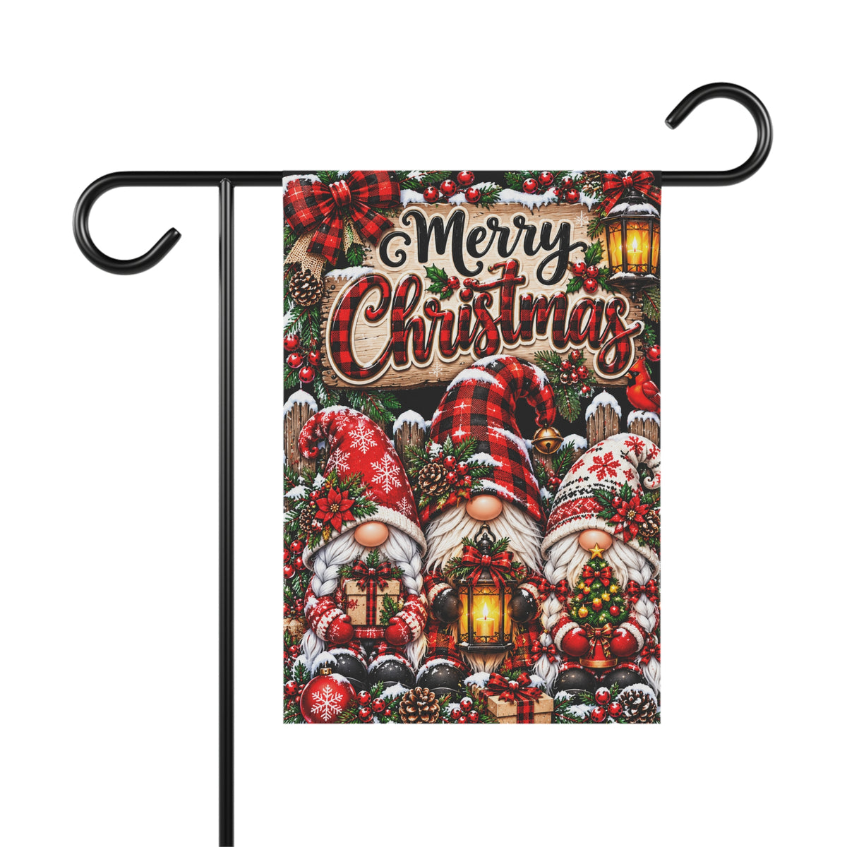 ?erry Christmas Gnomes Garden & House Banner