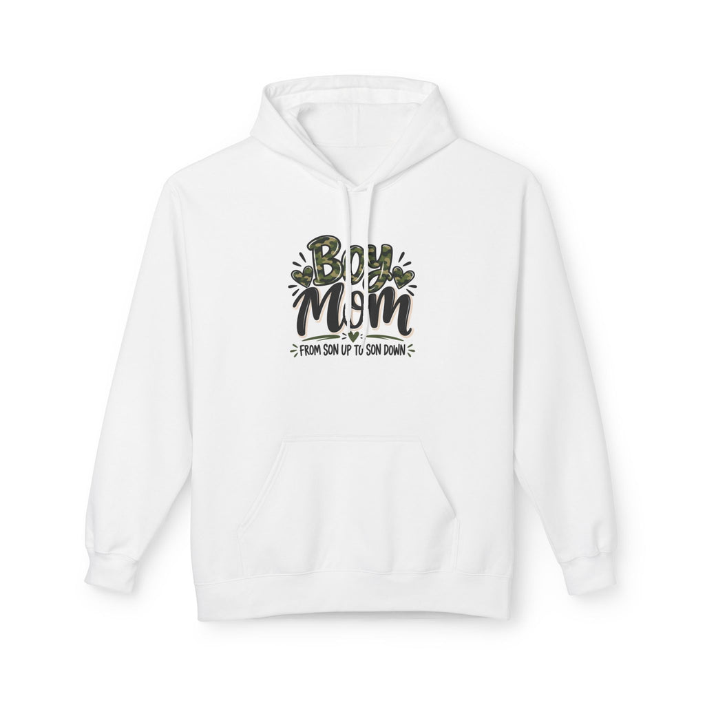 Camo Boy Mom Fleece Hoodie | Unisex Mom Sweatshirt