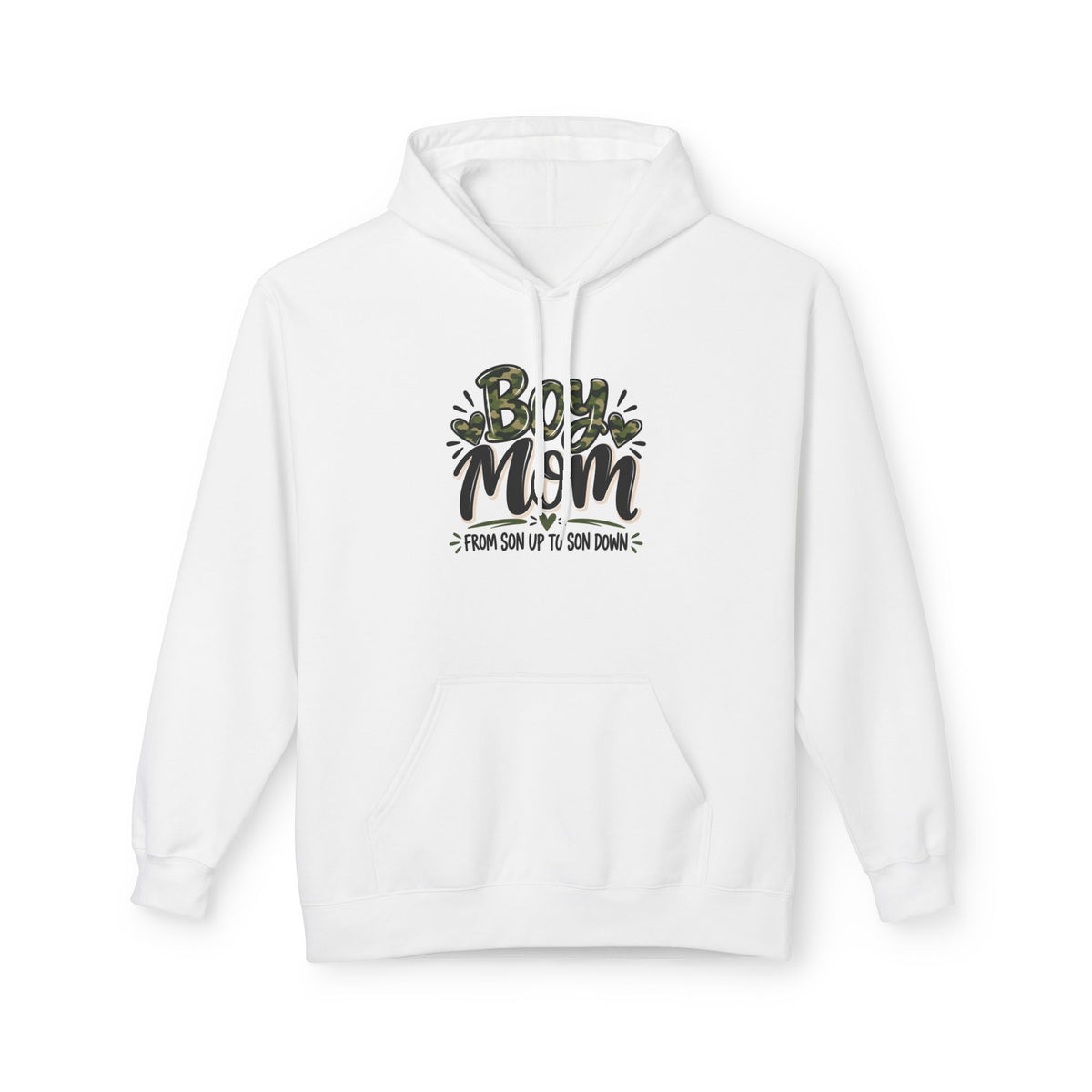 Camo Boy Mom Fleece Hoodie | Unisex Mom Sweatshirt