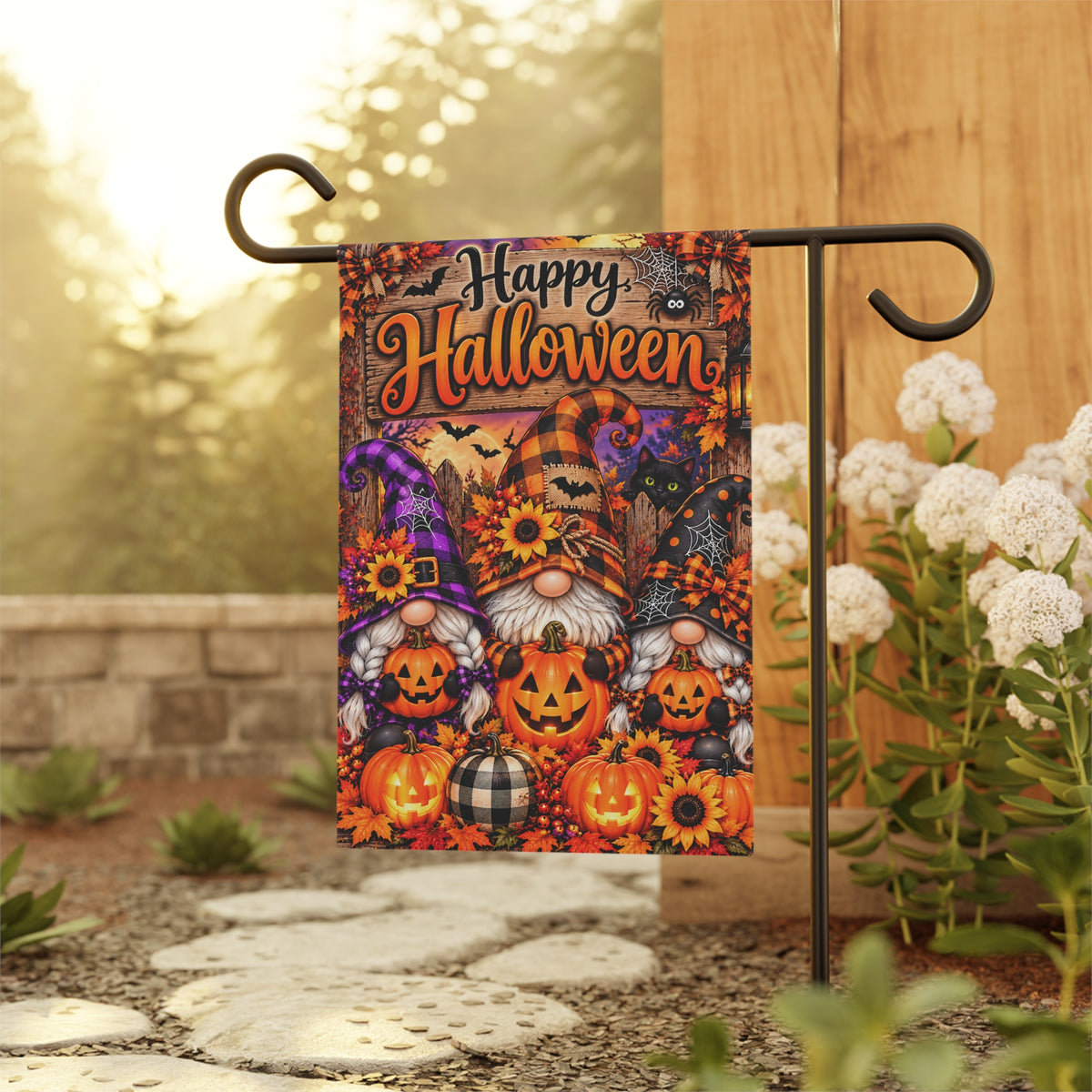 Halloween Gnome Garden & House Banner