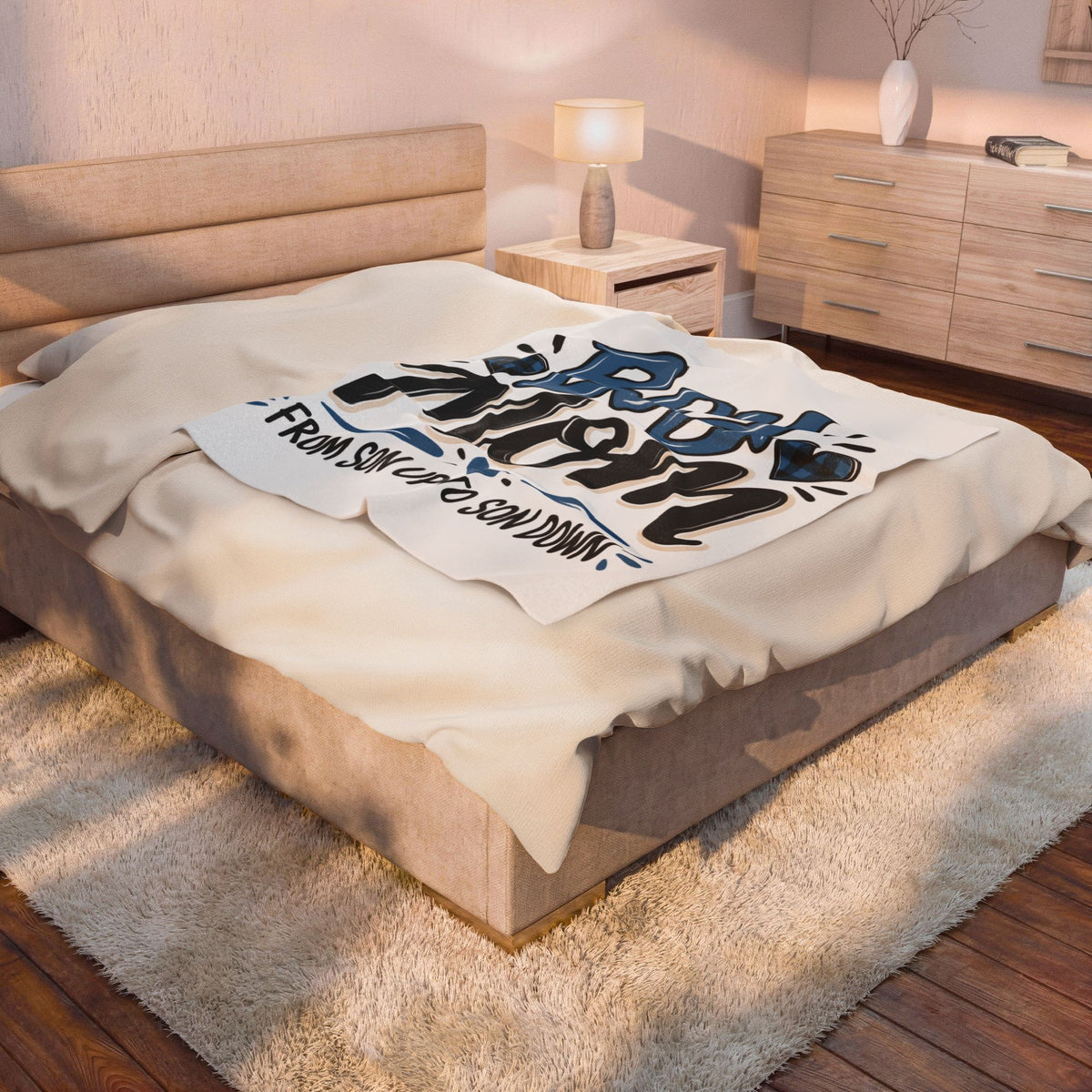 Camo Boy Mom Plush Blanket | Cozy Gift for Moms