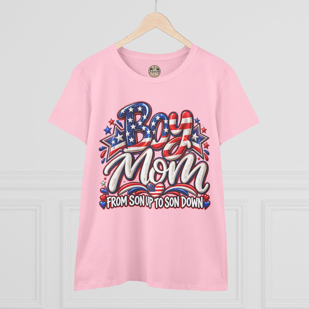 Pariotic Boy Mom Women's Midweight Cotton Tee