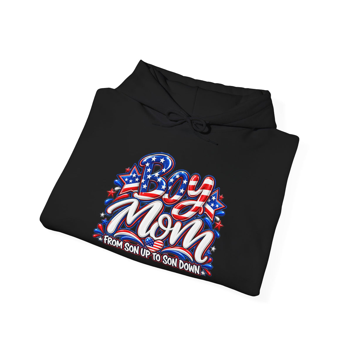 Patriotic Boy Mom Hoodie | Red White & Blue Mom Gift