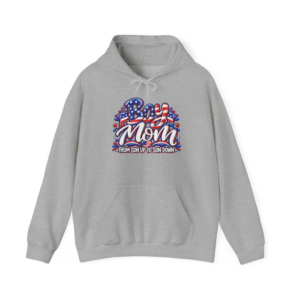 Patriotic Boy Mom Hoodie | Red White & Blue Mom Gift