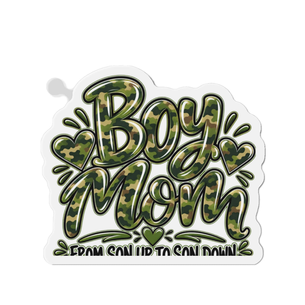 Camo Boy Mom Die-Cut Magnets