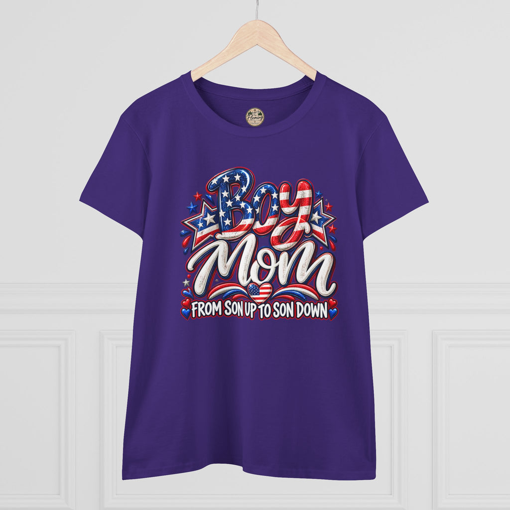 Patriotis Boy Mom Women's Midweight Cotton Tee